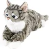 A plush cat toy lying down on a white background. Produktbild-Vorschau