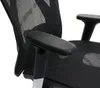 A close-up view of the armrest and mesh back of a black office chair. Náhled obrázku produktu