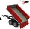 A red RC trailer is shown on a white background, with its bed tilted upwards. Produktbild-Vorschau
