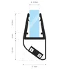 A technical diagram showing the cross-section of a shower door seal with dimensions and a magnet. Produktbild-Vorschau