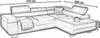 A sketch of a sectional sofa with dimensions indicated. Náhled obrázku produktu