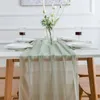 Runner da tavola in chiffon verde salvia tessuto tulle Anteprima dell’immagine prodotto 4