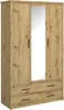 Kondela Airon 3D4S dreitüriger Kleiderschrank mit Spiegel – Produktbild-Vorschau 1