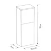 A line drawing of a tall, narrow cabinet with dimensions indicated. Produktbild-Vorschau