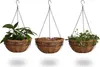 Relaxdays Blumenampel 3 Körbe, Kokos, 33 Liter Volumen, mit Produktbild-Vorschau 4