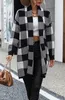 ASKSA Damen Cardigan Karierter Farbblockstrick Produktbild-Vorschau 4