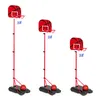 Three adjustable basketball hoops with balls on a white background. Podgląd zdjęcia produktu