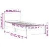 A diagram of a bed frame with measurements shown. Podgląd zdjęcia produktu