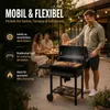 Kohlegrill, Grillwagen, mit Deckel, Thermometer und Kamin, Produktbild-Vorschau 9