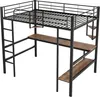 Łóżko piętrowe Merax loft 90x200 cm, z biurkiem, 5 małych Podgląd zdjęcia produktu 7