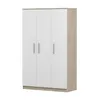 A three-door wardrobe with white doors and a wood-grain effect side panel, presented against a white background. Produktbild-Vorschau