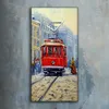 Wandbild Leinwand Bilder mit Uhr 30x60 Straßenbahn in alten Produktbild-Vorschau 2