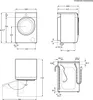 Technical drawing with dimensions of a washing machine. Produktbild-Vorschau