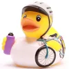 Badeente Radrennfahrer weiß Vinyl 8 cm Produktbild-Vorschau 1
