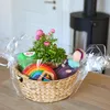 Aufbewahrungskorb rund, Korb mit Griff aus Wasserhyazinthe Produktbild-Vorschau 9