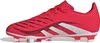 Side view of a red Adidas Predator Club FG/MG J soccer cleat for children. Produktbild-Vorschau