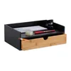 Relaxdays Organiseur de bureau en bambou Rangement 1 tiroir Voir les images du produit 1