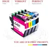 A set of ink cartridges for a printer, displayed at an angle on a white background with marketing text above and below. Produktbild-Vorschau