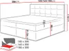 Boxspringová postel 180x200 CAROLA - světlá šedá + topper Náhled obrázku produktu 7