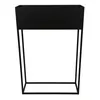 A black metal planter box on a stand, shown against a white background. Náhled obrázku produktu