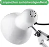 A close-up view of a white desk lamp, focusing on the lamp head and adjustable arm. Produktbild-Vorschau
