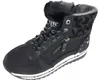 A single black boot with fur trim and laces, set against a white background. Anteprima dell’immagine prodotto