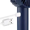 Close-up shot of a blue portable fan being charged with a USB cable. Anteprima dell’immagine prodotto