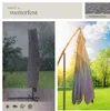 A collage showing a closed umbrella in the rain and an open umbrella in the sun, with text overlays describing its features. Produktbild-Vorschau