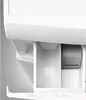 Close-up of a washing machine detergent drawer with compartments for powder detergent, liquid detergent, and softener. Produktbild-Vorschau