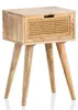 FineBuy Nachtkonsole Mango Massivholz Rattan Schublade – Produktbild-Vorschau 6