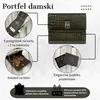 Damenleder Portemonnaie klein dunkelgrün Kroko mit Produktbild-Vorschau 2