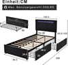 OKWISH Lit avec rangement 90x200 cm - Tête de Lit LED et 2 Voir les images du produit 4