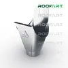 A 3D render of a metal gutter downspout adapter, with the brand logo visible. Produktbild-Vorschau