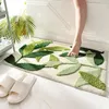 50 * 80 cm Badematte mit grünen Blättern Beflockung Produktbild-Vorschau 7