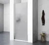 A modern bathroom with a frosted glass shower door, marble-patterned walls, and a dark gray floor. Anteprima dell’immagine prodotto