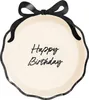 Pappteller Happy Birthday 24cm mit Schleife 6er Set Ivory Schwarz Anteprima dell’immagine prodotto