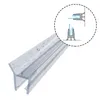 A clear plastic shower door seal with water droplets on it, shown diagonally against a white background. An inset diagram shows how the seal attaches to a shower door. Anteprima dell’immagine prodotto