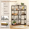 A corner bookshelf is displayed with various decorative items and books. Podgląd zdjęcia produktu