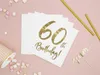 Tovaglioli per 60° compleanno 33x33cm 20 pezzi, bianco/oro Anteprima dell’immagine prodotto 11