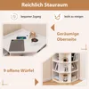 A collage of images showcasing the features of a white corner bookshelf with a charging station. Podgląd zdjęcia produktu