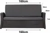 A front view of a dark gray outdoor bench cushion with dimensions indicated by text overlays. Náhled obrázku produktu