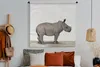 MuchoWow® Wandteppich Wandbehang Rhinozeros - Tiere - Produktbild-Vorschau 4