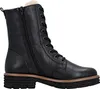 A black leather lace-up boot with a side zipper and faux fur lining. Náhled obrázku produktu