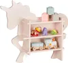 Relaxdays Kinderregal Einhorn, 2 offene Fächer, Bücherregal Produktbild-Vorschau 1
