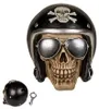 Spardose Totenkopf mit schwarzem Motorradhelm Produktbild-Vorschau 9