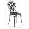 vidaXL Set da bistrot 3 pezzi in alluminio pressofuso nero Anteprima dell’immagine prodotto 9