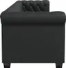 vidaXL Chesterfield-Sofa 3-Sitzer Kunstleder Schwarz Produktbild-Vorschau 3