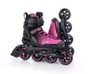 A pair of black and pink inline skates are shown against a white background. Voir les images du produit