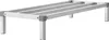 A silver aluminum dunnage rack with gray corner pieces and legs, shown from a diagonal angle against a white background. Produktbild-Vorschau