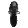 A top-down view of a black lace-up boot. Produktbild-Vorschau
